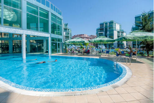 ПРИМОРСКО, хотел Приморско дел Сол 5* Нощувка на база All Inclusive на цени от 40.50 лв. на Човек + БАСЕЙН + Чадър и ШЕЗЛОНГ + БОНУС ULTRA ALL INCLUSIVE
